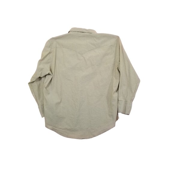 Vintage Wrangler Mens Shirt XXL Western Pearl Snap Long Sleeve Tan - Picture 3 of 10